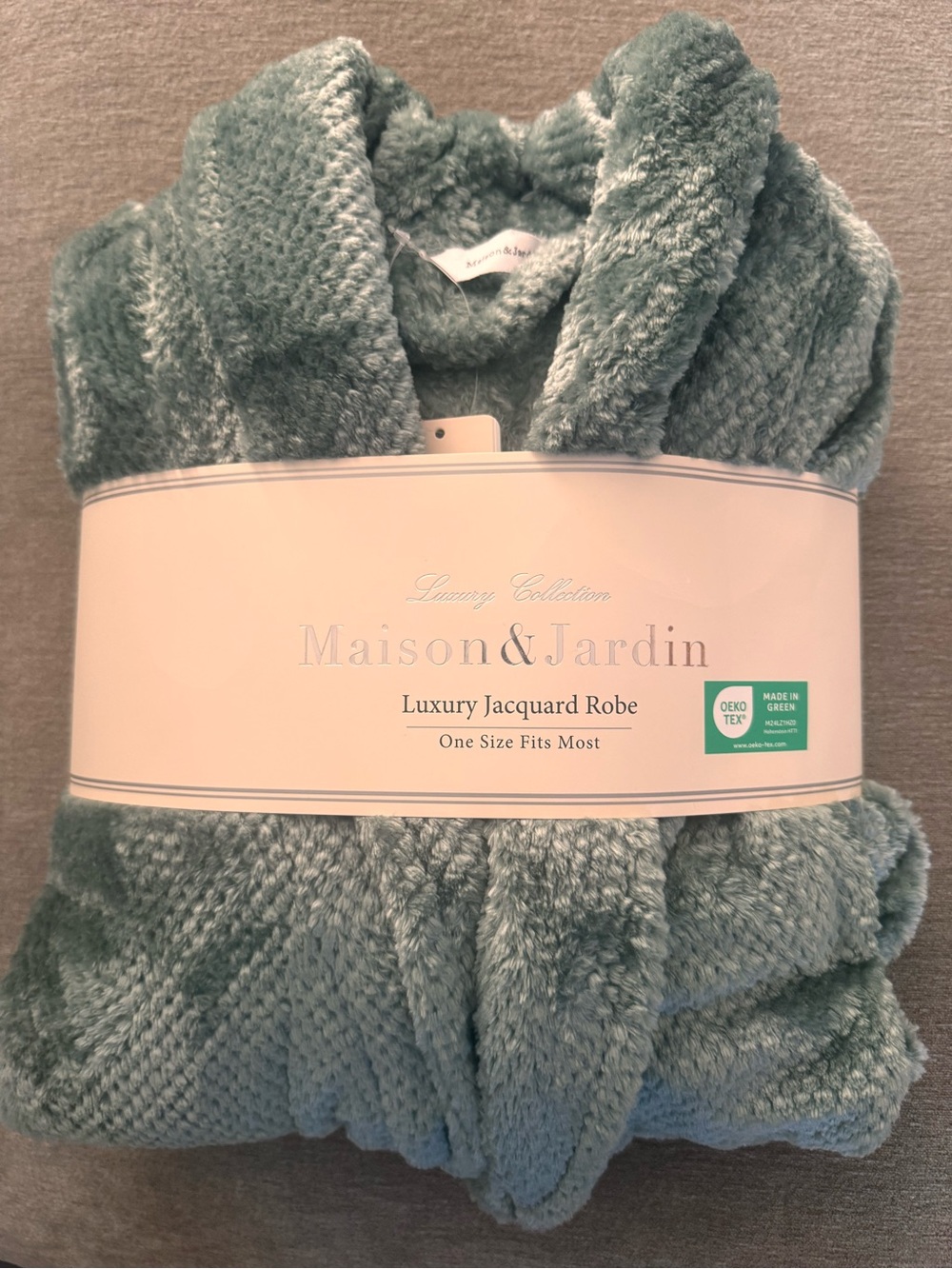 Luxury Jacquard Robe - Seafoam Green